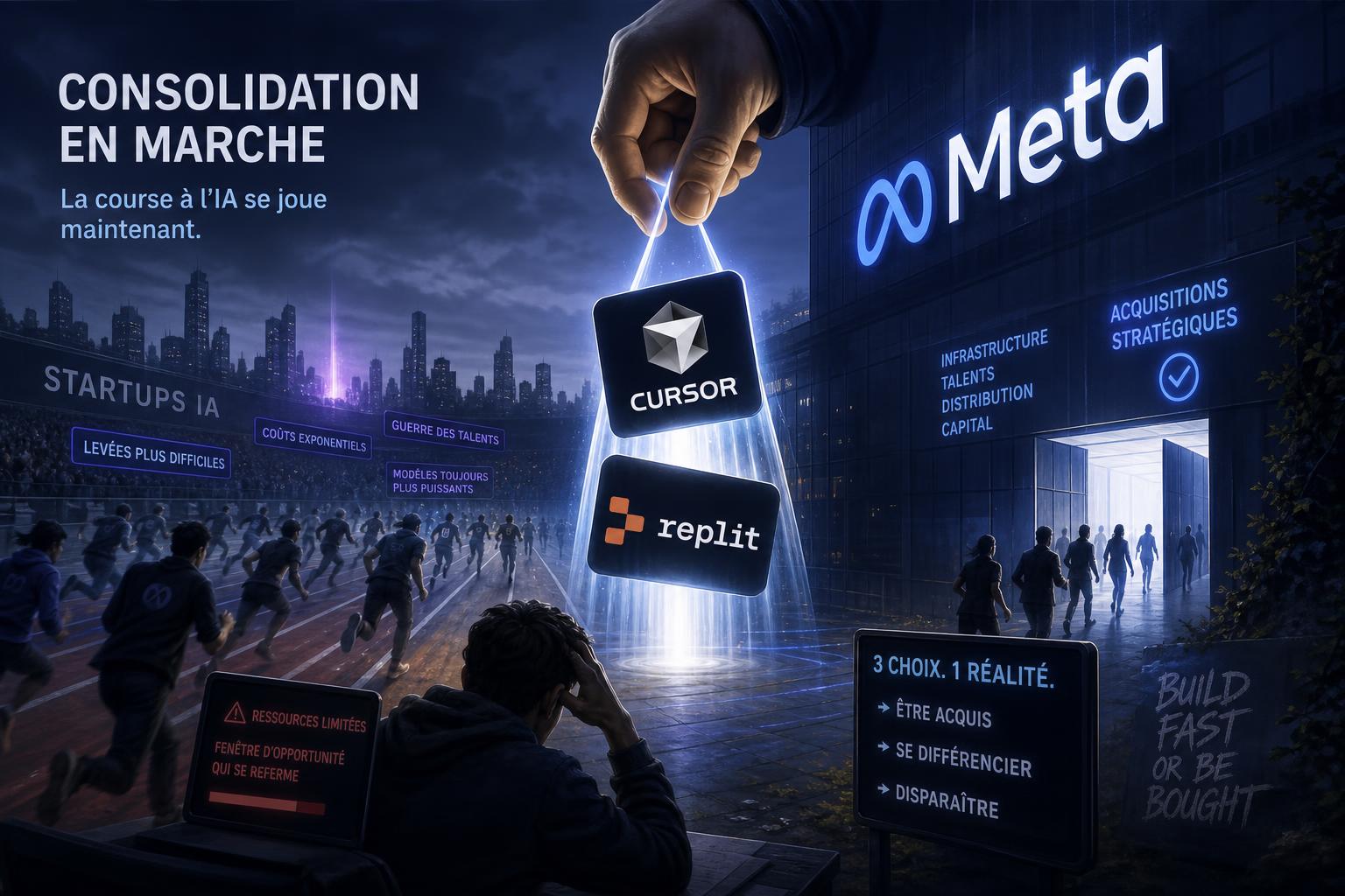 Cursor, Replit, et la pression de consolidation sur les startups IA