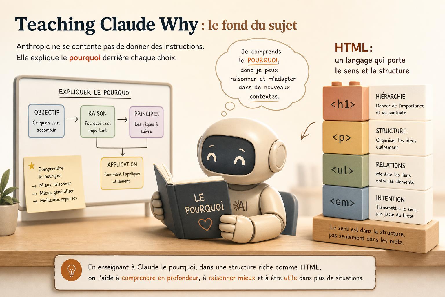 La philosophie Teaching Claude Why : le fond du sujet