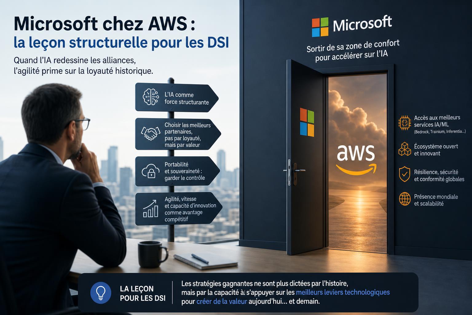 Microsoft chez AWS : la leçon structurelle pour les DSI