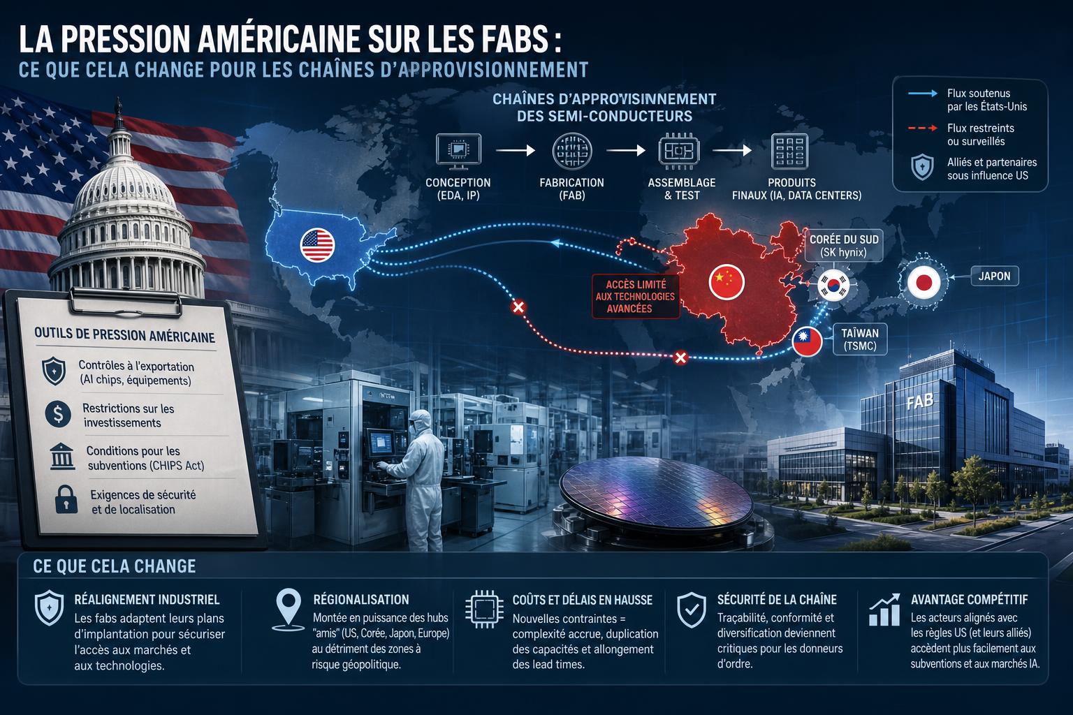 La pression américaine sur les fabs : ce que cela change pour les chaînes dapprovisionnement