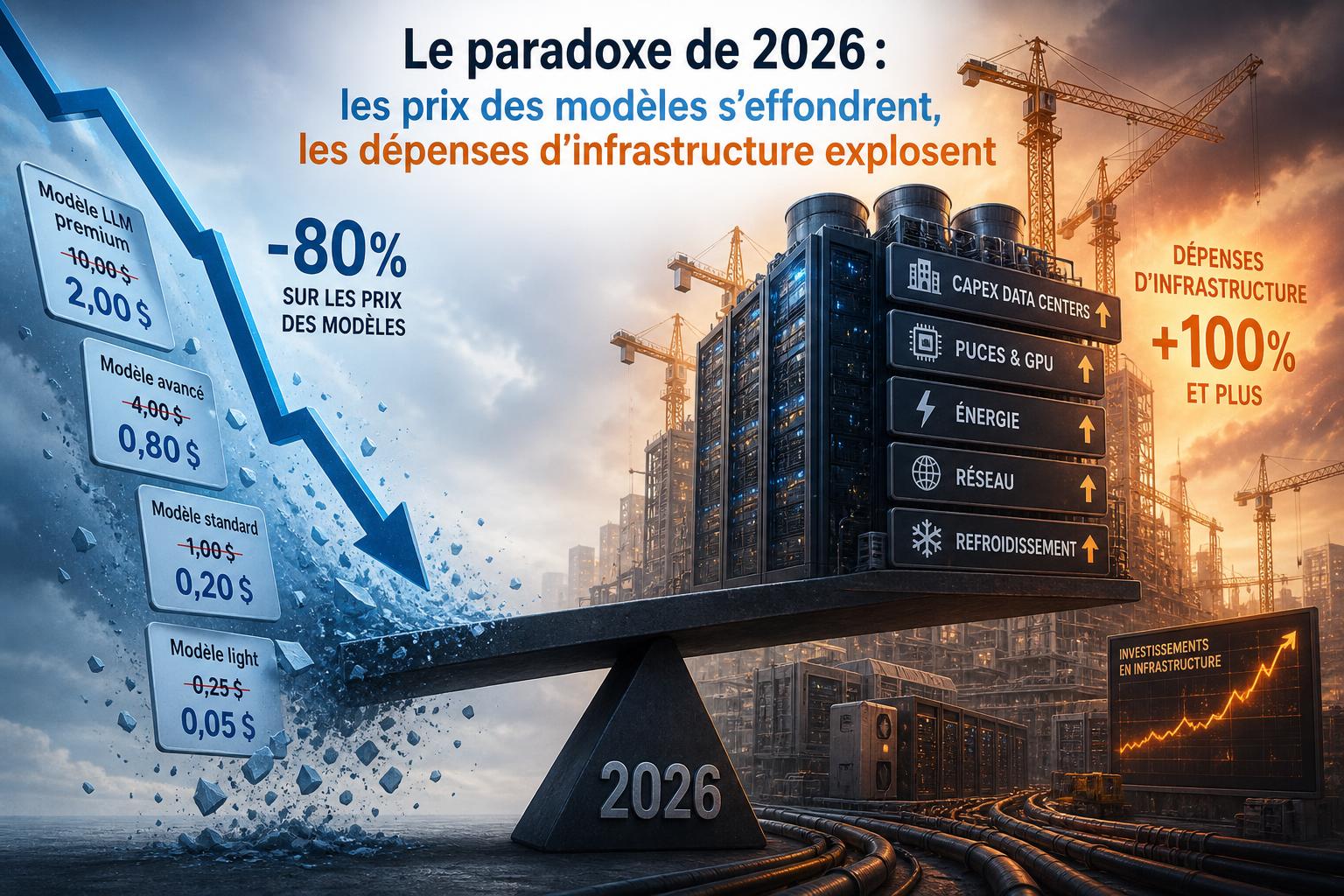 La paradoxe de 2026 : les prix des modèles seffondrent, les dépenses dinfrastructure explosent