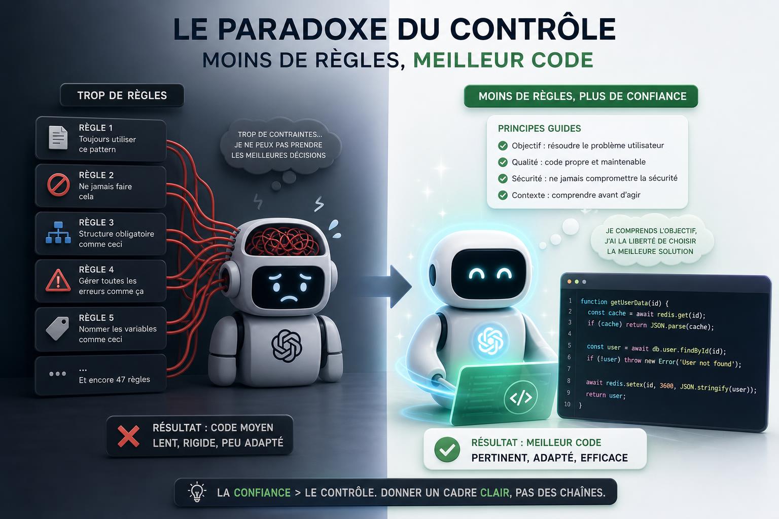 Le paradoxe du contrôle : moins de règles, meilleur code