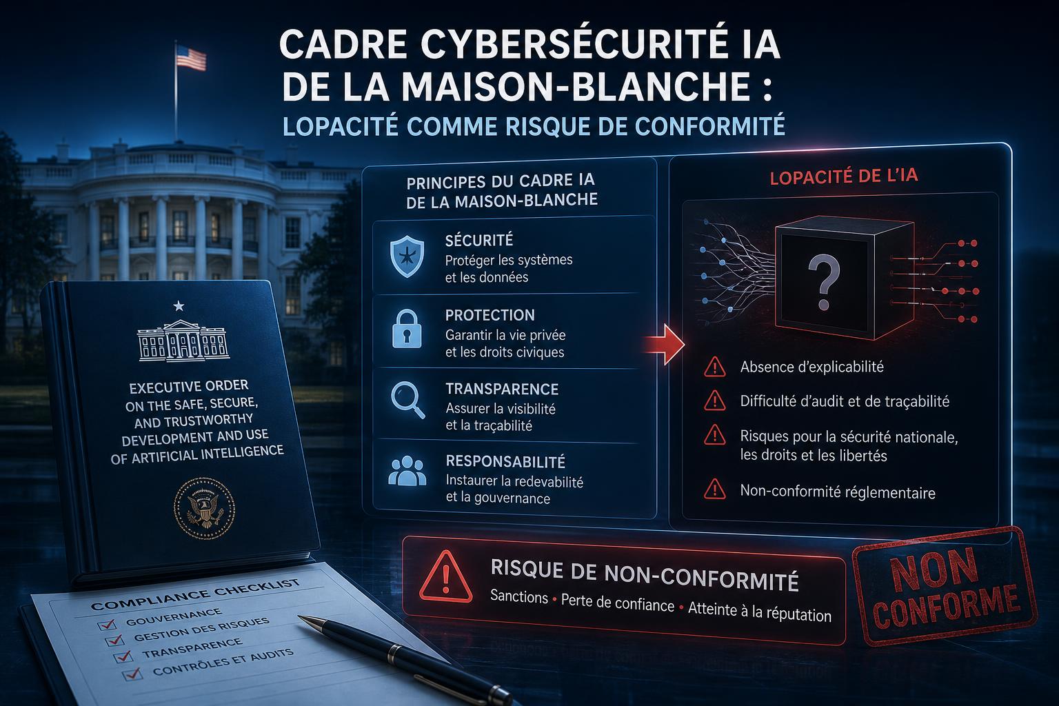 Cadre cybersécurité IA de la Maison-Blanche : lopacité comme risque de conformité