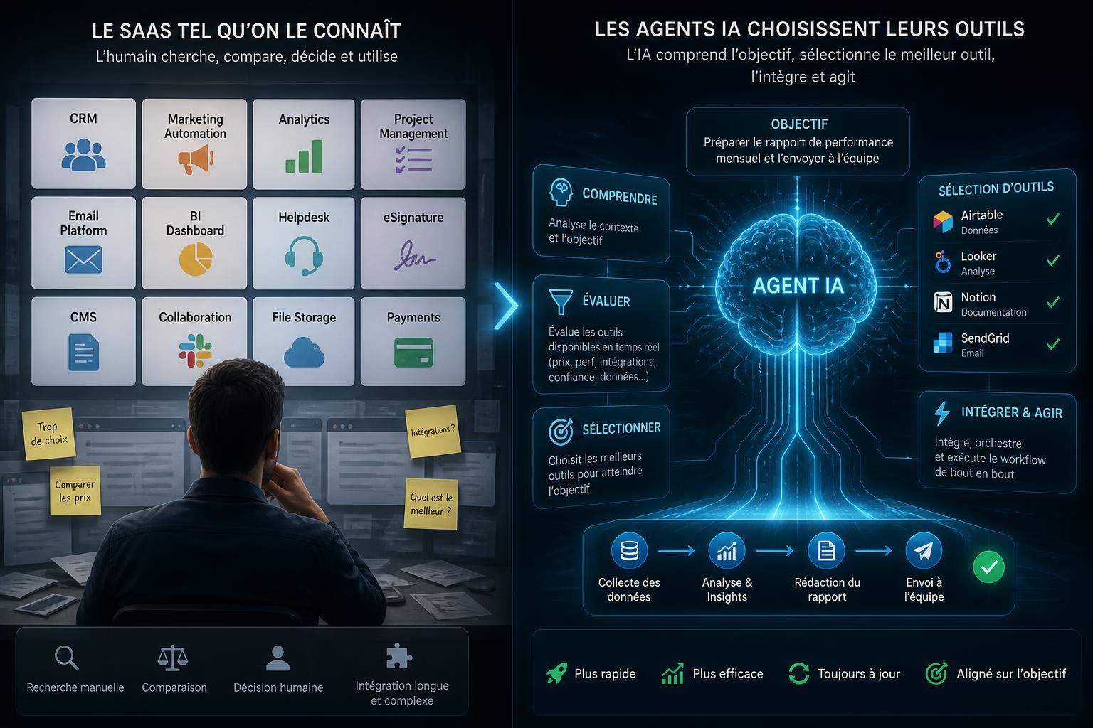 Les agents IA choisissent leurs outils : la fin du SaaS tel quon le connaît