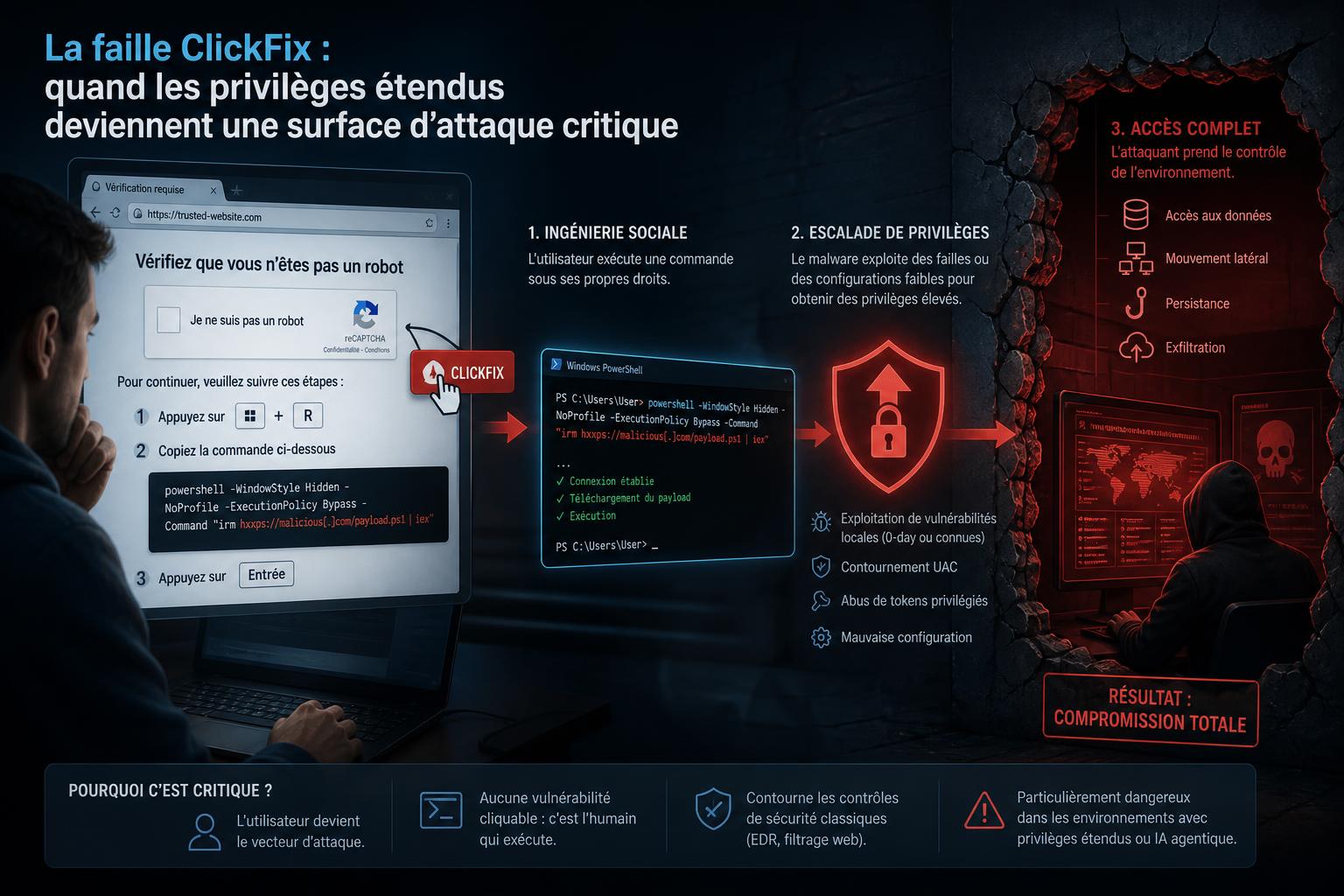 La faille ClickFix : quand les privilèges étendus deviennent une surface dattaque critique