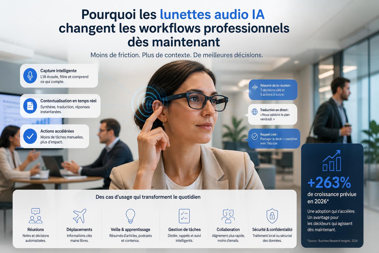 Pourquoi les lunettes audio IA changent les workflows professionnels dès maintenant
