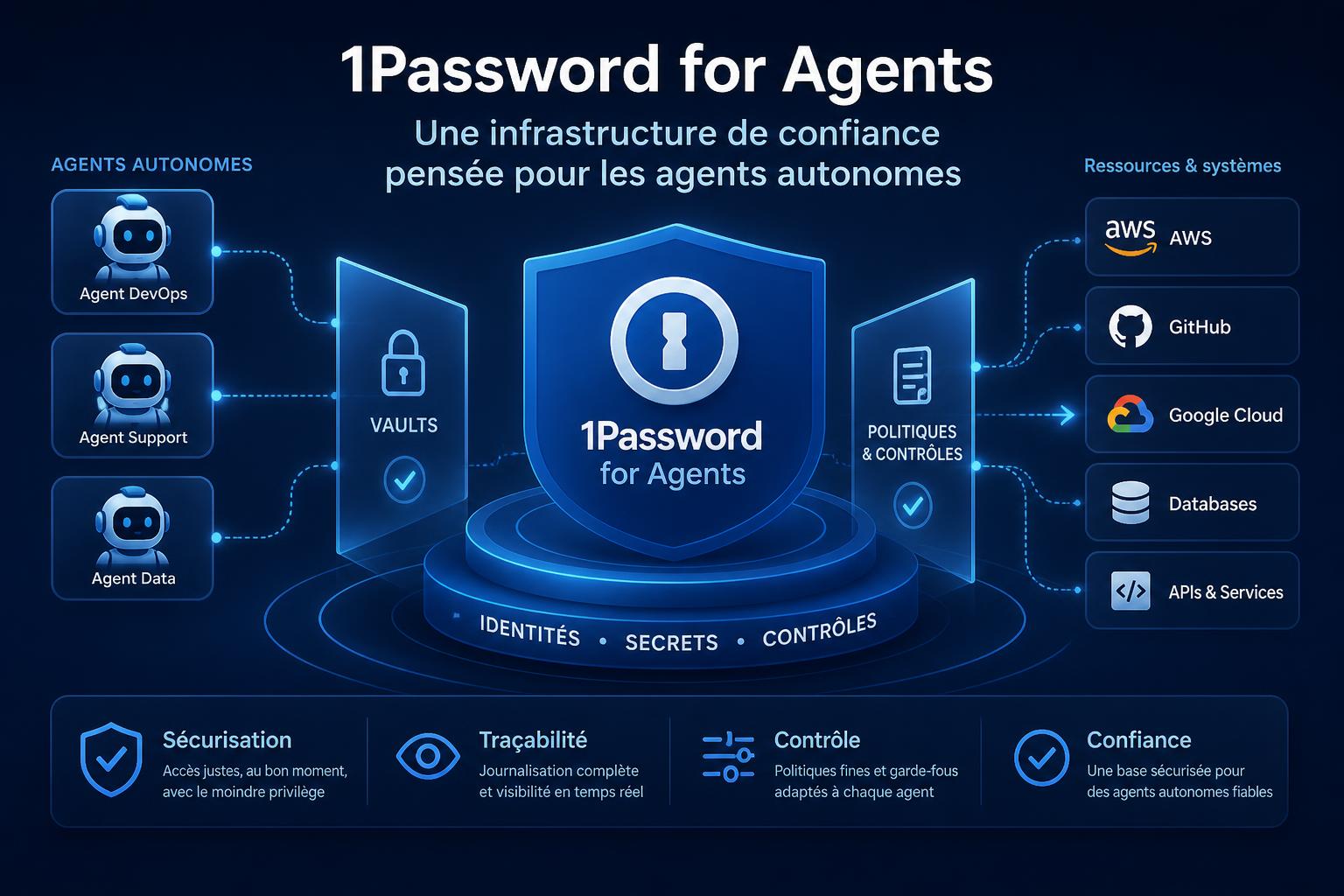 1Password for Agents : une infrastructure de confiance pensée pour les agents autonomes
