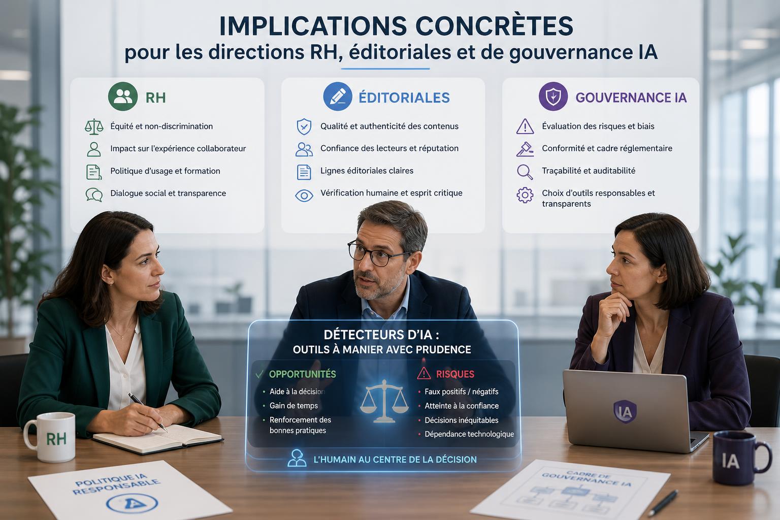 Implications concrètes pour les directions RH, éditoriales et de gouvernance IA